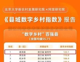 ​数字乡村指数全国百强县域榜单发布，位居榜单前十的县域都做了啥？